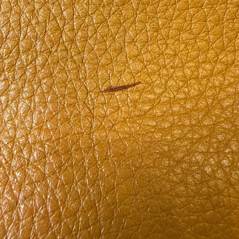 Stunning Presa Pebbled Leather Handbag in Vibrant Honey/Mustard Tone